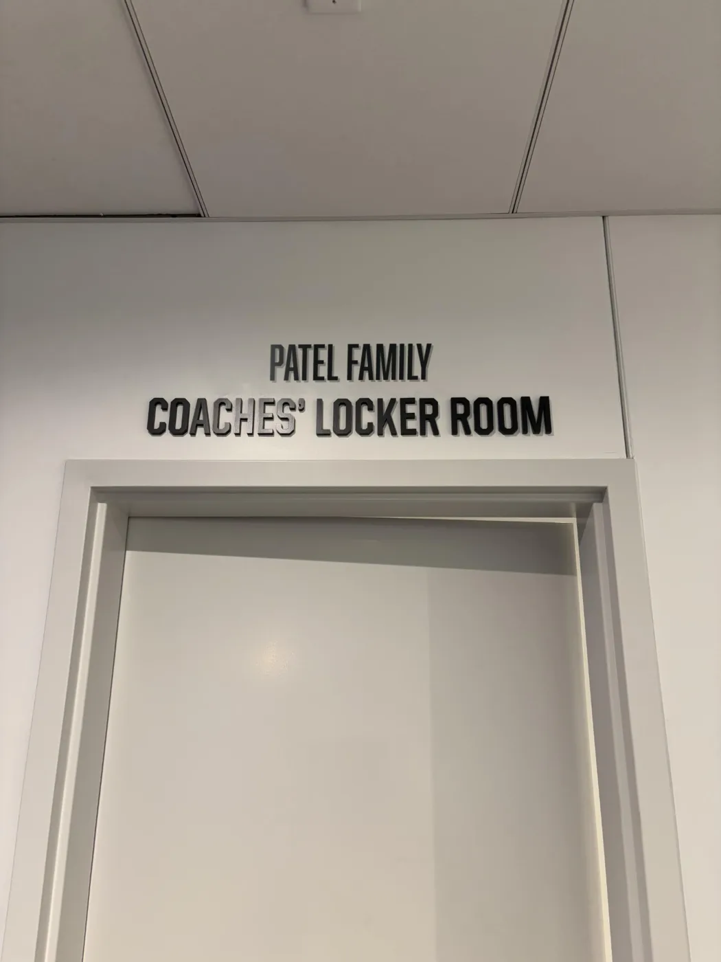 Patel Family Coaches' Locker Room naming-rights example